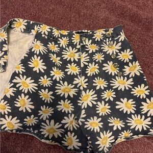 Floral Women's Skort - Blue And Yellow